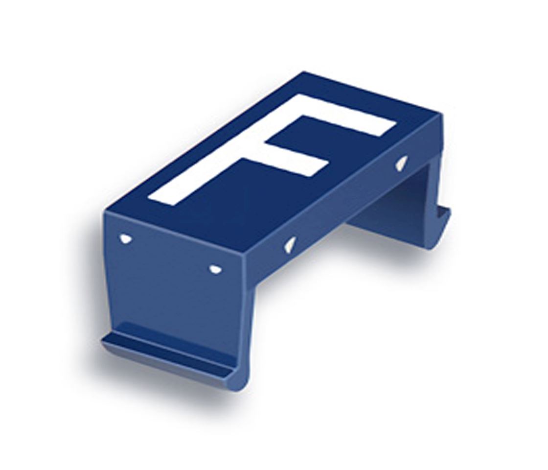 FP letter field F 25mm blue