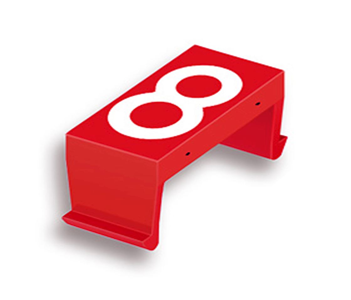 FP number fld 8 25mm red