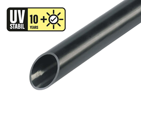 Plastic pipe PLICA KRH-UV Rapid black